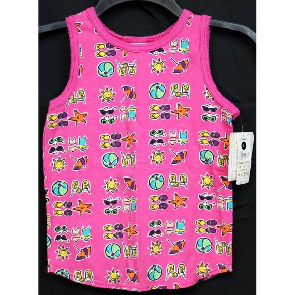 VTG Y2K Carter's Summer Shorts Shirt Outfit Girls sz 5 Pink Beach Vacation Pool - Picture 2 of 7